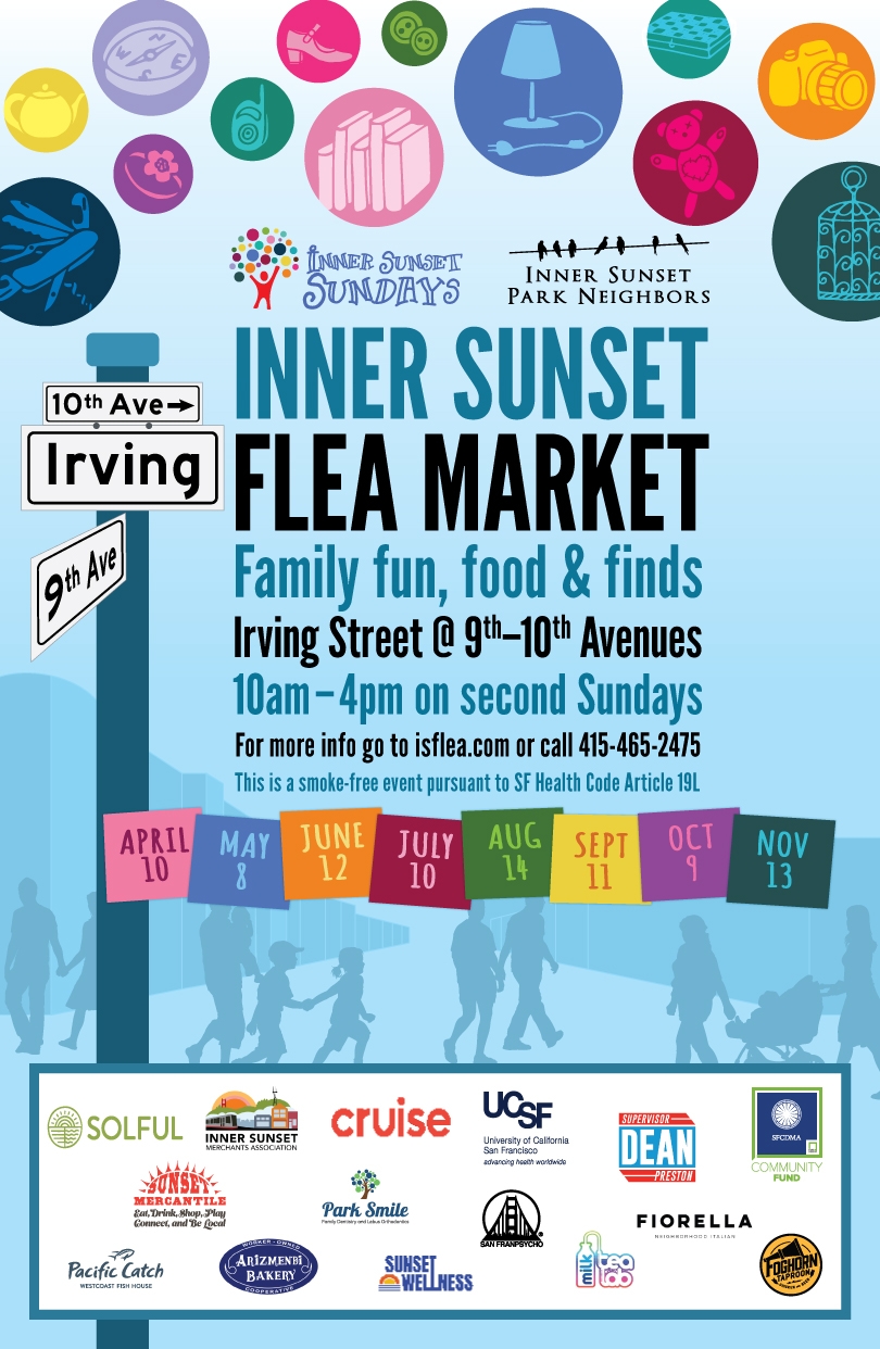 Inner Sunset Flea Market | Family fun, food, and finds | Irving Street @ 9th – 10th Avenues, 10am - 4pm on second Sundays